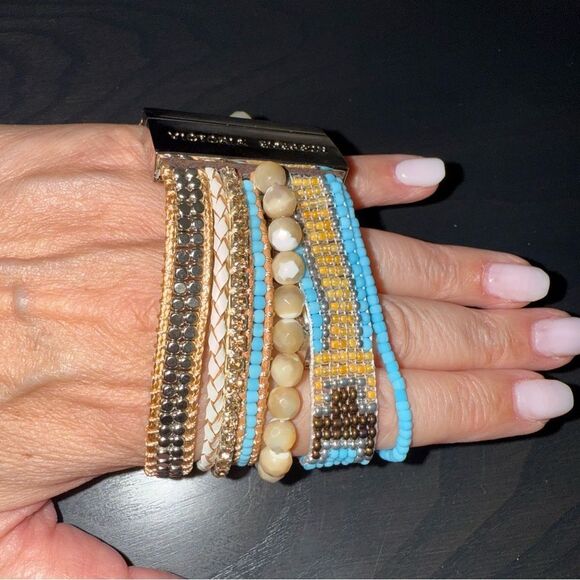 New Victoria Emerson 7 Strand Beaded Magnetic Closure Bracelet - Picture 4 of 5